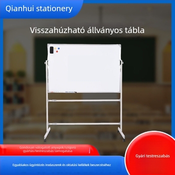 Személyre szabott dupla oldalú mágneses fehér tábla állvánnyal, mozgatható – oktatáshoz, képzéshez, üzenetekhez és íráshoz az irodában