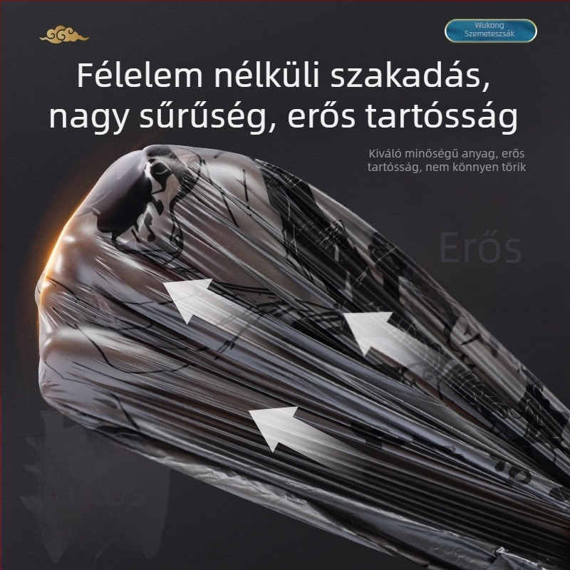 Fűzős szemeteszsákok, rendkívül vastagok, háztartási használatra, hordozható, egyszer használatos műanyag zacskók a konyhához