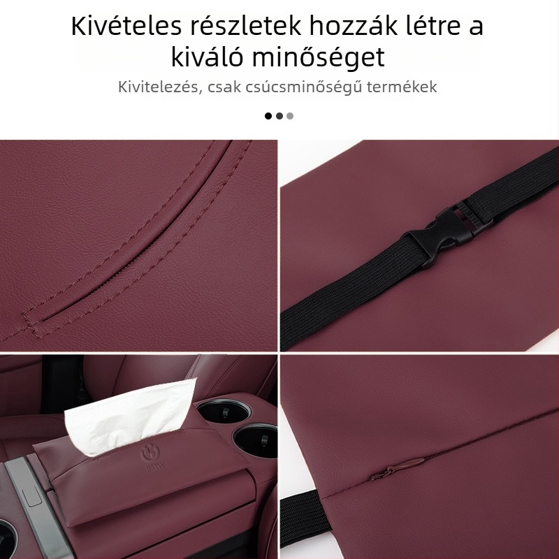 BMW 3/5/X3/X5/X7 sorozatokhoz kompatibilis bőr autós szalvétatartó függő