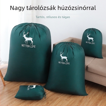 Húzózsinóros tároló táska, nagy kapacitású, vízálló, ruhák és paplanok tárolására, költöztetéshez és csomagoláshoz