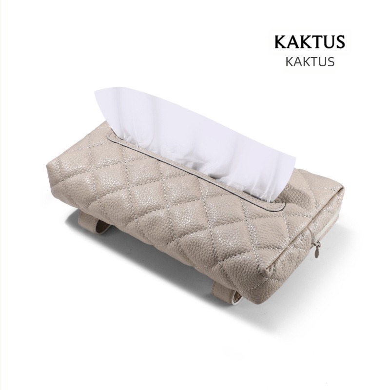 Bőr autós zsebkendő-tartó, multifunkcionális belső szervező