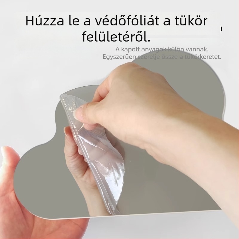 Felhő alakú tükör liliomokkal, DIY kézzel készített virágkompozíció, éjszakai fény, születésnapi ajándék egy legjobb barátnőnek