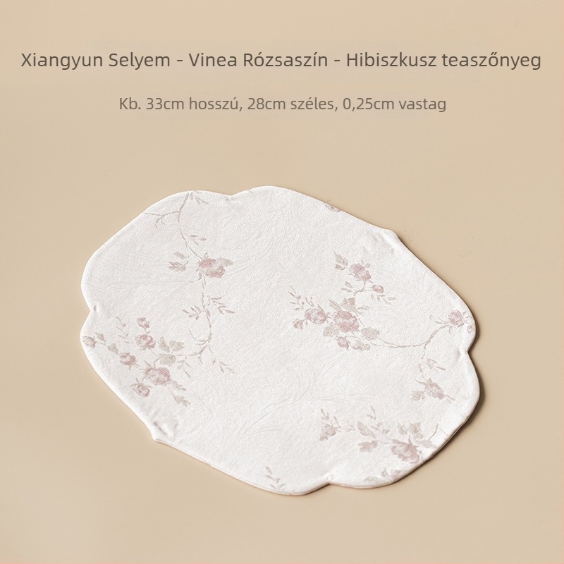 Kétszínű, vízálló teásasztal-alátét kínai stílusú textilekből, hőszigetelő, méret: 45,5 × 25,5 cm