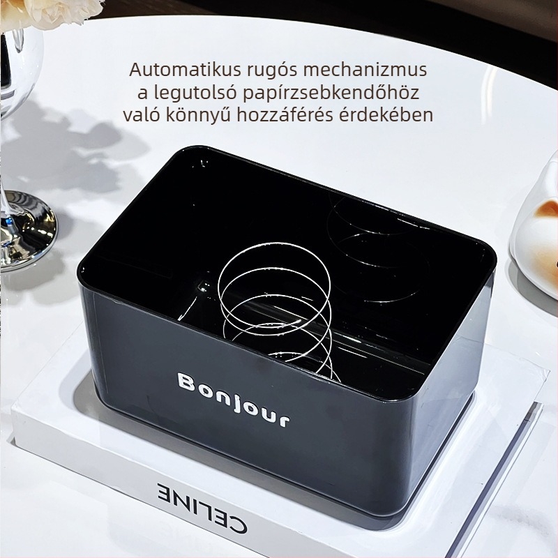 Nappaliba való papírzsebkendő doboz — prémium, letisztult dizájn, dekorat kávézóasztal-tároló szalvétáknak