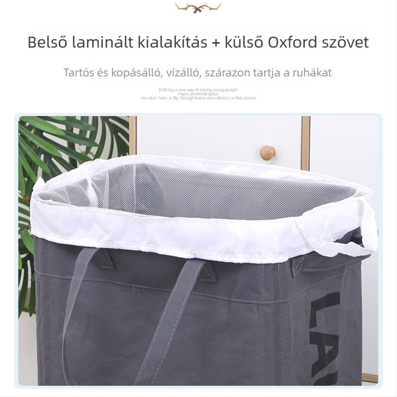 Szűk, magas mosókosár kerékkel, mozgatható fürdőszobai tároláshoz