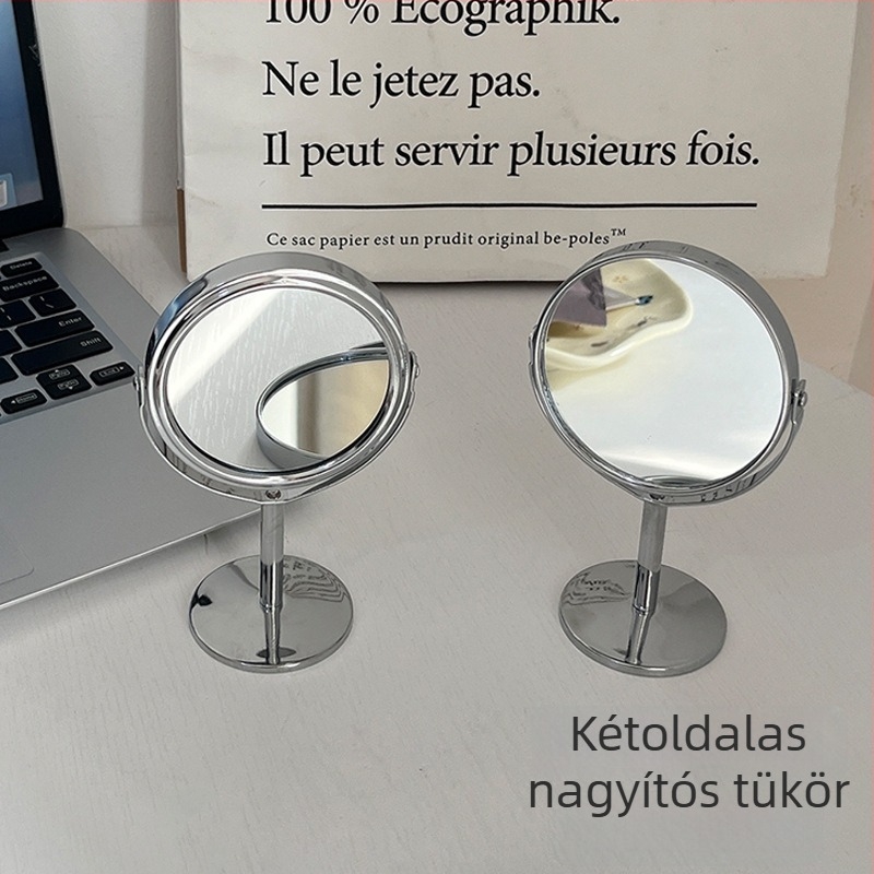 Függőleges, kompakt asztali tükör hálószobába és munkahelyre, mini arctükör