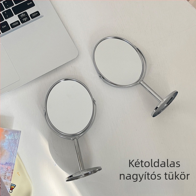 Függőleges, kompakt asztali tükör hálószobába és munkahelyre, mini arctükör
