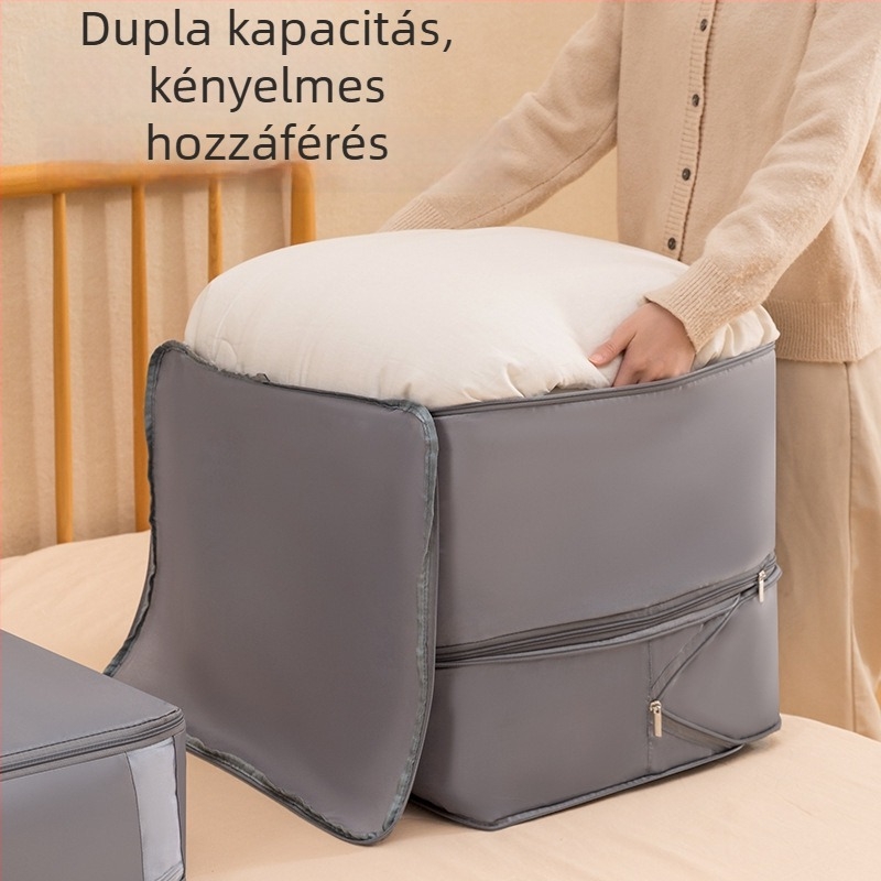 Beilian Nagy kapacitású ágynemű és ruhatároló táska, kubus alakú, dupla rétegű, összecsukható, twill anyag