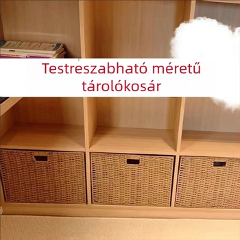 Személyre szabott kézzel készített szőtt rácsos tárolókosár ruhásszekrényhez, fiókokhoz – japán stílus