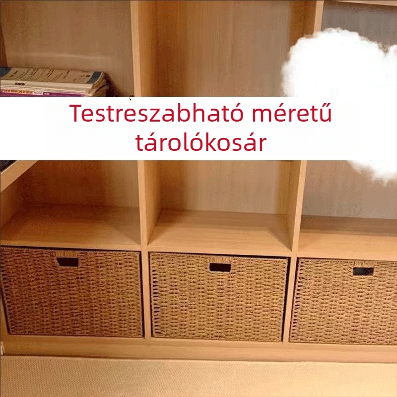 Személyre szabott kézzel készített szőtt rácsos tárolókosár ruhásszekrényhez, fiókokhoz – japán stílus