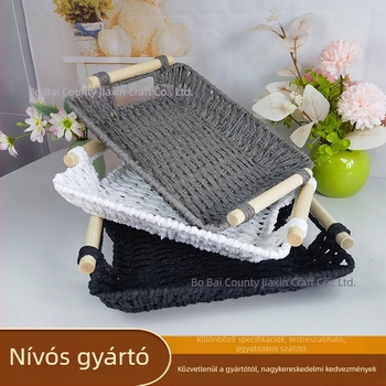 Extra-nagy méretű kerek tárolókosár papírzsinórból