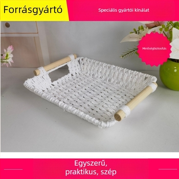Extra-nagy méretű kerek tárolókosár papírzsinórból