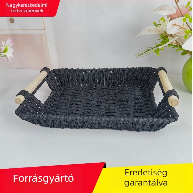 Extra-nagy méretű kerek tárolókosár papírzsinórból