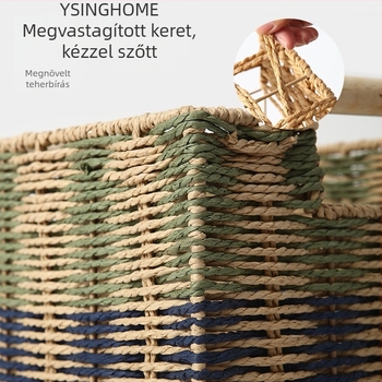 Kézzel szőtt tárolókosár otthoni használatra, téglalap alakú, snackekhez și kisebb tárgyakhoz.
