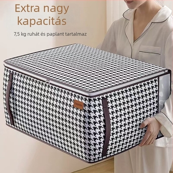 Összecsukható textil tároló doboz, nagy kapacitású ruháknak, fehérneműnek és takaróknak