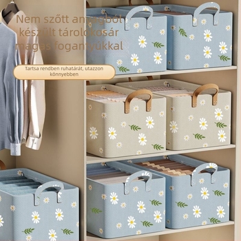 Daisy ruhatároló doboz, fiókos típusú aljlemezzel, összecsukható acélszerkezet, porvédett gardrób tárolás 30 L