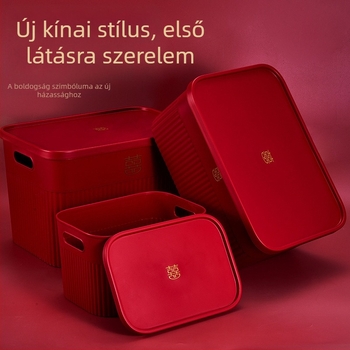 Piros fedelű tároló doboz esküvői kellékekhez, ruhákhoz és kiegészítőkhöz