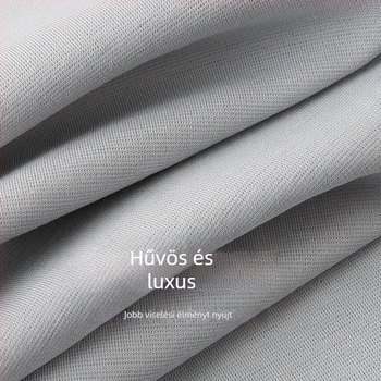 Nyári prémium rugalmas rövid ujjú férfi póló, lazán szabott, egyszínű, kerek nyakú, Ice Silk pamut