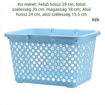 Hordozható fürdőkosár kozmetikumokhoz, kék, nőies stílus, kollégiumba