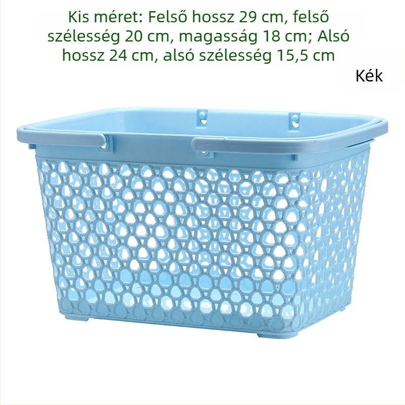 Hordozható fürdőkosár kozmetikumokhoz, kék, nőies stílus, kollégiumba