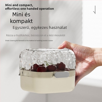 Kétszintes zöldségek mosó edény leeresztő kosárral – többfunkciós gyümölcs- és zöldségkosár, modern dizájn
