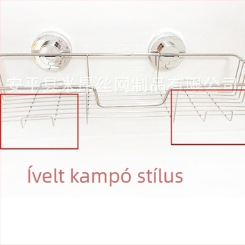 304 rozsdamentes acél falra szerelhető tárolókosár, konyha- és fürdőszobai használatra, üreges szellőző nyílásokkal, fúrás nélküli telepítés