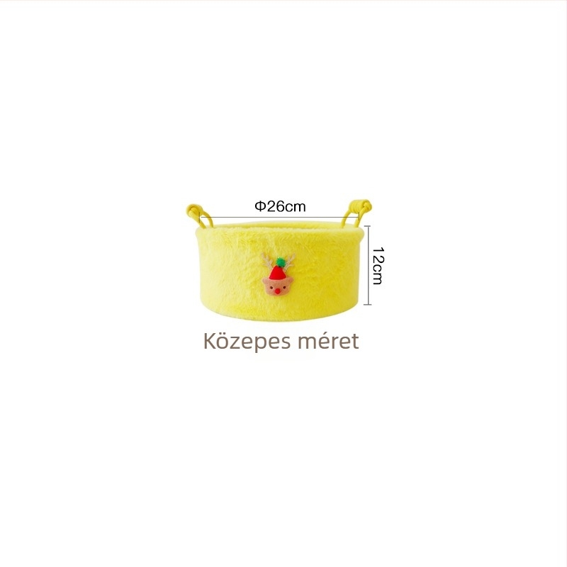 Textil tárolókosár Cartoon Elk mintával, nagy kapacitású, ruhák és játékok tárolására