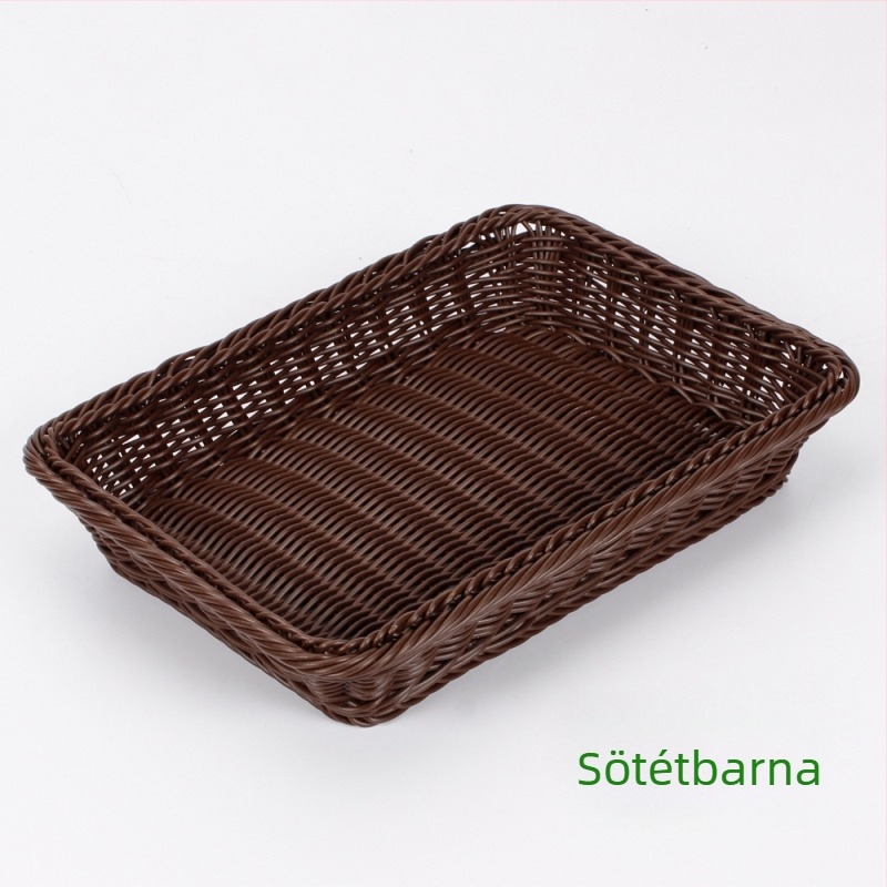 Mesterséges rattan kenyér kosár és tároló/kiállító kosár gyümölcsökhöz, zöldségekhez és magazinokhoz