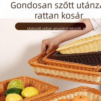 Műanyag fonott tárolókosár gyümölcsöknek, zöldségeknek, kenyérhez és nassolnivalóknak