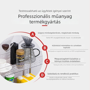 4-rétegű mobil tárolókocsi otthonra, kozmetikumokkal, konyhához és hálószobához