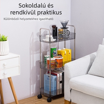 4-rétegű mobil tárolókocsi otthonra, kozmetikumokkal, konyhához és hálószobához