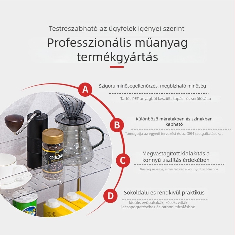 4-rétegű mobil tárolókocsi otthonra, kozmetikumokkal, konyhához és hálószobához