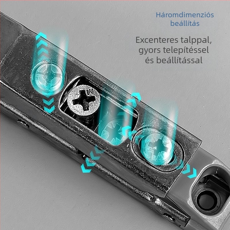 Slotolt szekrényajtó zsanér hidraulikus csillapítással, teljes csillapítás, kétfokozatú működés – modern minimalista stílus