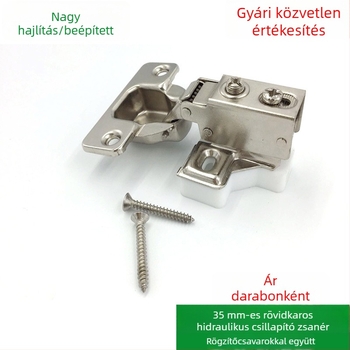 Amerikai stílusú rövid karú szekrénycsukló, lágy záródás, hidraulikus csillapítás, rozsdamentes acél