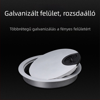 Számítógépes asztal kábelnyílás fedő, kör alakú dekoratív fedél alumíniumötvözetből, modern minimál stílus
