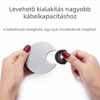 Számítógépes asztal kábelnyílás fedő, kör alakú dekoratív fedél alumíniumötvözetből, modern minimál stílus