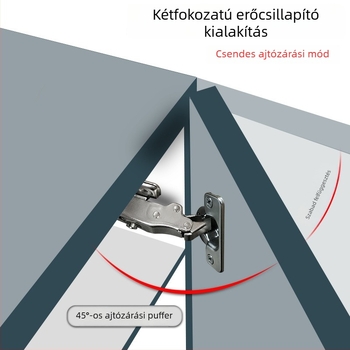 Fga Kétfokozatú csillapítóval ellátott szekrényajtó-pánt, 35 mm-es csésze, teljes fedés, beépített, hidegválcolt acél