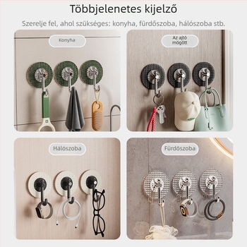 Kreatív luxus erős ragasztós akasztó falra és az ajtó mögé, 15 kg terhelés, fúrás nélkül
