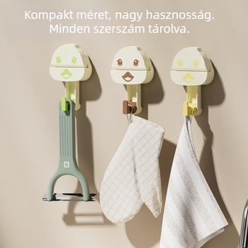 Fúrás nélküli vákuumos kampó, 5–10 kg teherbírás, konyha, fürdőszoba és vécé számára, ajtó mögé szerelhető