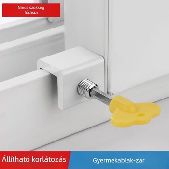 Alumíniumötvözetes ablakzár gyermekbiztonsági rögzítővel – szúnyogháló rögzítés és csúszó ablakok nyitásvédelmi zár