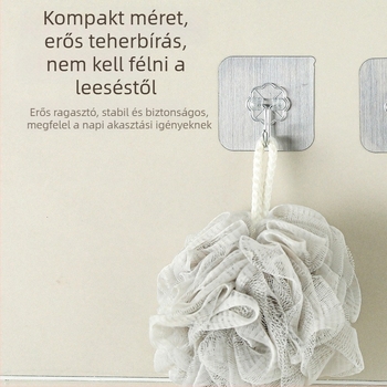 4 darab erős ragasztós falikampó, nehéz terhelésű, nyom nélkül a falon, konyha, fürdőszoba és otthon használatra