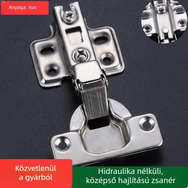 Csillapító pánt szekrényajtókhoz, modell 261, egyenes és középső ívű, összecsukható hardver