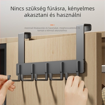 Lyukasztás nélküli ruhakampó szekrény- és konyhaajtókhoz, diákszálláson