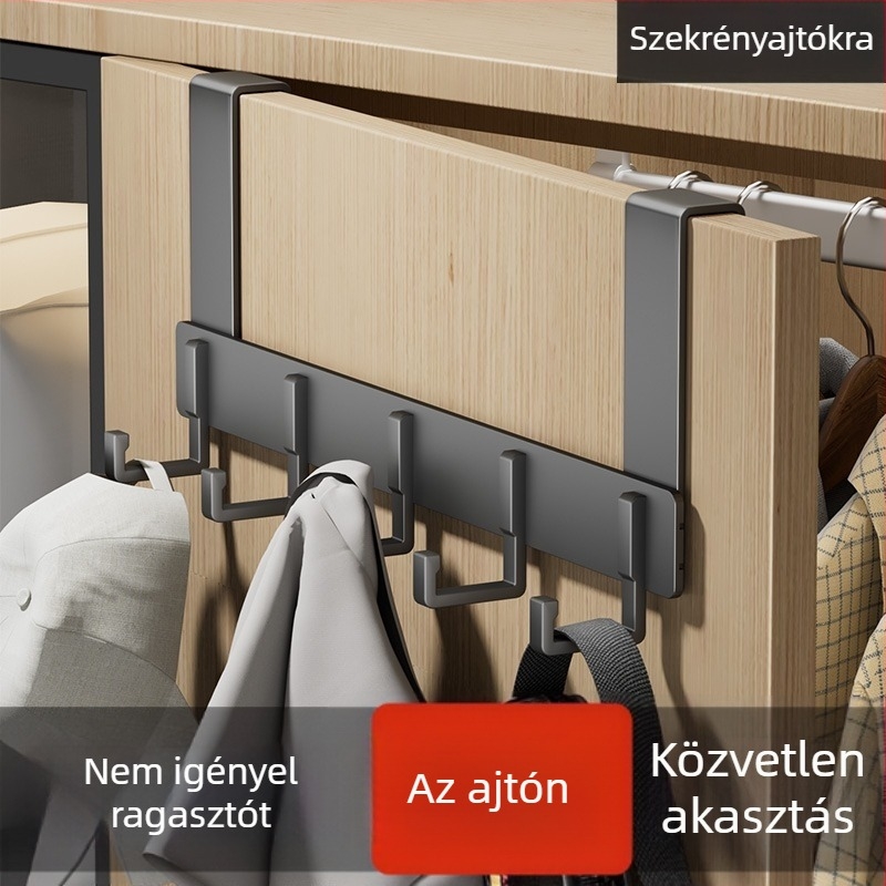 Lyukasztás nélküli ruhakampó szekrény- és konyhaajtókhoz, diákszálláson