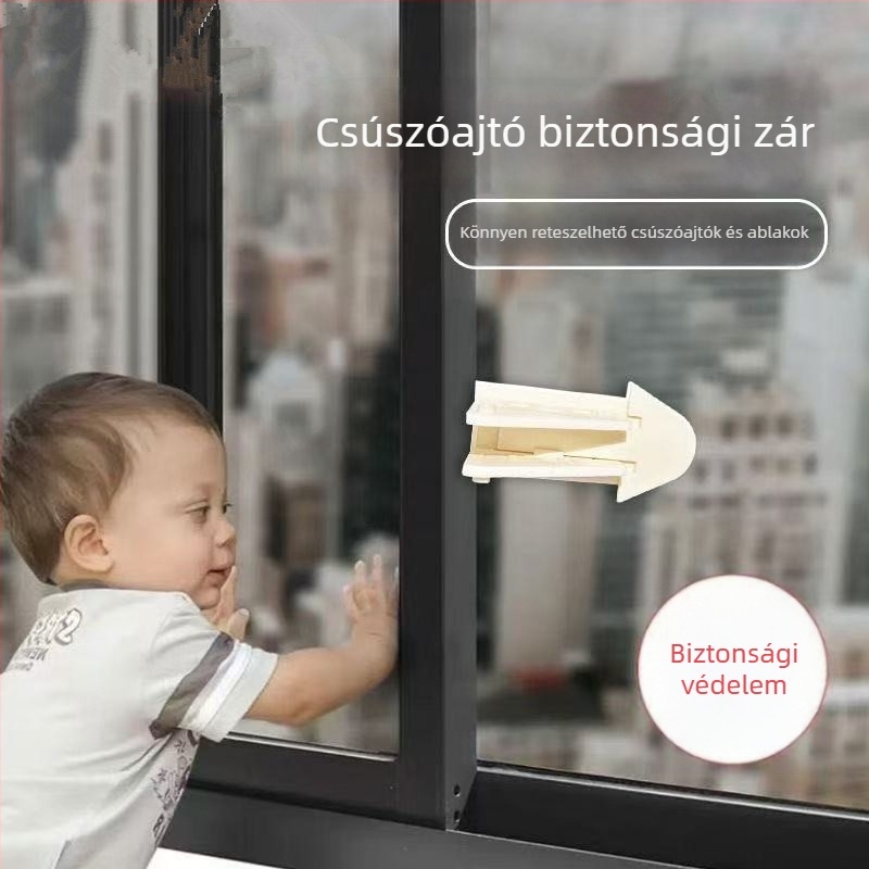 Gyerekbiztonsági zár fúrás nélkül – ablakokra és ajtókra, nyitás elleni zár csúszóajtókhoz és gardróbokhoz