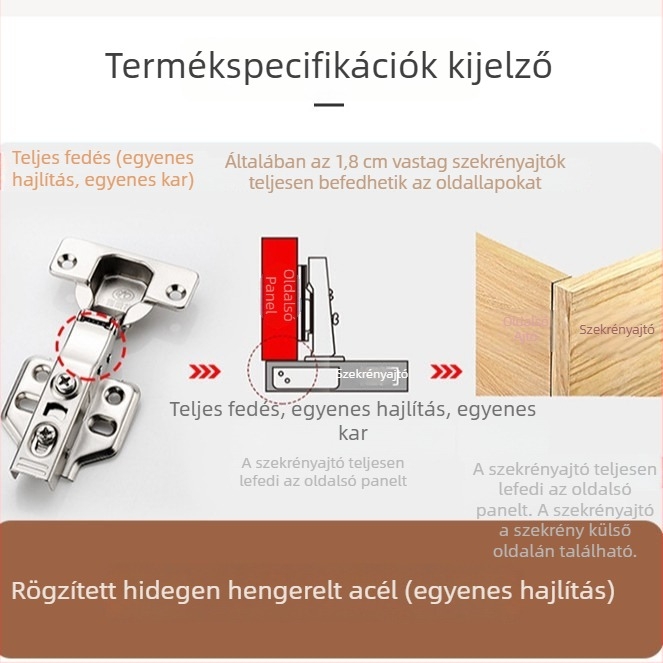 Nehézterhelésű hidraulikus zsanér ruhásszekrényhez