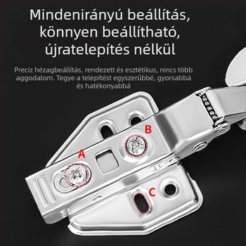 Vastagított 40-kupakos zsanér hidraulikus csillapítással szekrényekhez és garderobákhoz, csendes, nagy görbület