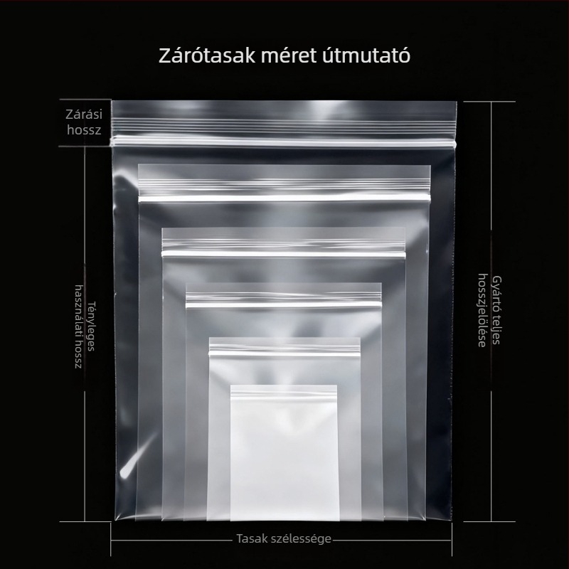 PE átlátszó oxidáció-ellenálló zárható tároló tasak Wenwan karkötők és ékszerek számára