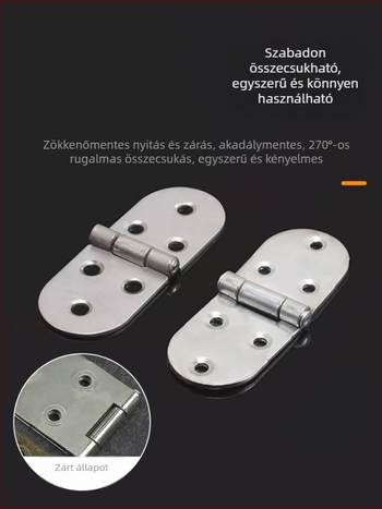 H-alakú zsanérok vasból, szekrény- és ruhásszekrényajtókhoz, kis méret, hideg-hengerelt acél, modell 199207