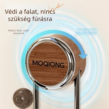 Barackfa színű vákuumos kampó bejárati falra, fúrás nélkül, dupla akasztó, az ajtó mögött